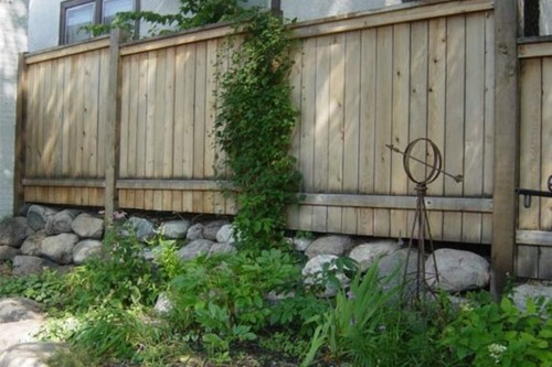 Retaining Wall with Wooden Wall
